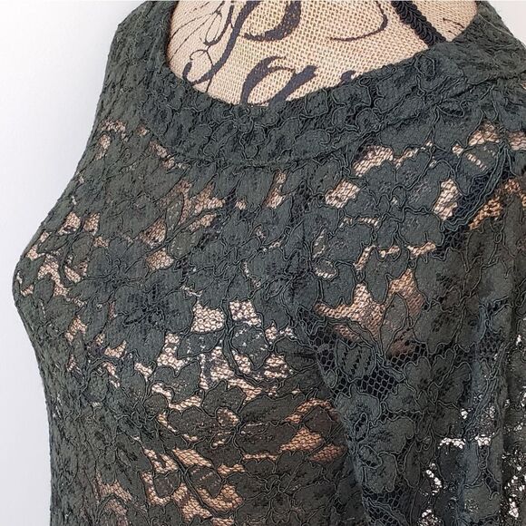 DVF Lace Dress Forest Green - Picture 9 of 14